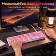 thumbnail image 4 of Gaming Keyboard and Mouse Combo, Pink Keyboard with Mechanical Feel Anti-ghosting Keyboard with Wired Mouse 6400 DPI for Laptop PC Gamer (Pink), 4 of 8