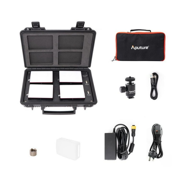 Aputure MC RGBWW LED 4 Light Travel Kit with Charging Case Walmart