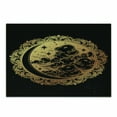 thumbnail image 1 of Psychedelic Cutting Board, Occult Medieval Graphic Art, Decorative Tempered Glass Cutting and Serving Board, Small Size, Yellow and Black, by Ambesonne, 1 of 1