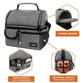 thumbnail image 4 of OPUX Insulated Dual Compartment Lunch Bag for Men, Women | Double Deck Reusable Lunch Pail Cooler Bag with Shoulder Strap, Soft Leakproof Liner | Large Lunch Box Tote for Work, School (Heather Grey), 4 of 7
