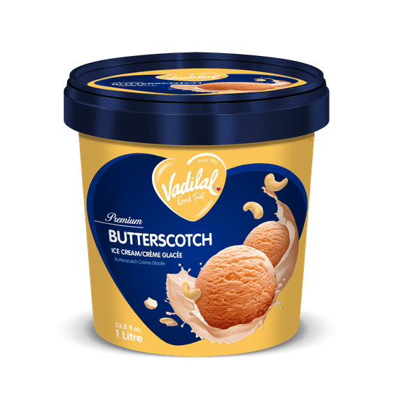 Vadilal Butterscotch Ice Cream 1 Ltr/33.8 fl.oz., Vadilal Butterscotch Ice Cream