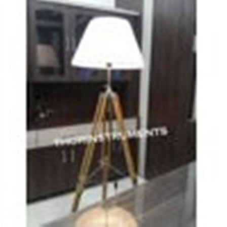 Thor Instruments Timber Shiny Natural Wood Tripod Lamp Decor Lamp Base Only Home Decor Gift ( Without lamp Shade)