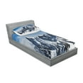 thumbnail image 2 of Ambesonne Nature Fitted Sheet & Pillow Sham Set, Picturesque Mont Blanc, Twin, White Blue, 2 of 2