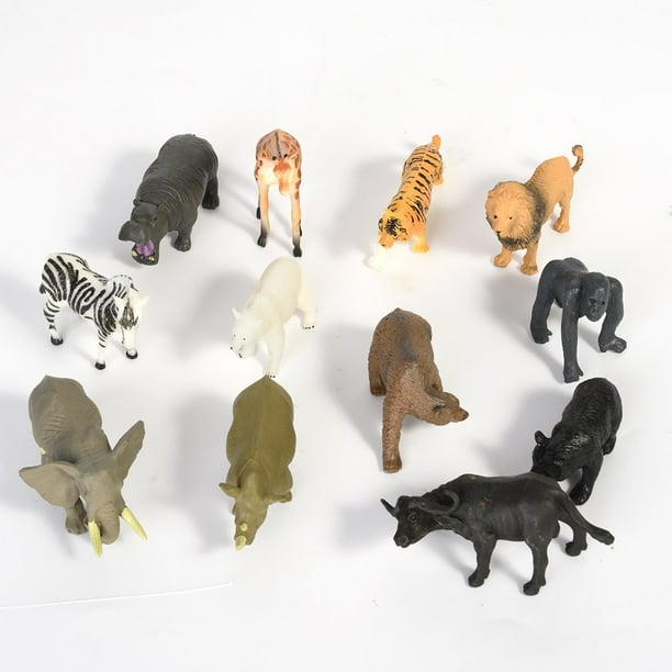 12PCS Animals Figures Jungle Animals Figurines Toddler Animal Figures Realistic Animals Playset for Kids Toddlers Animals Education Learning