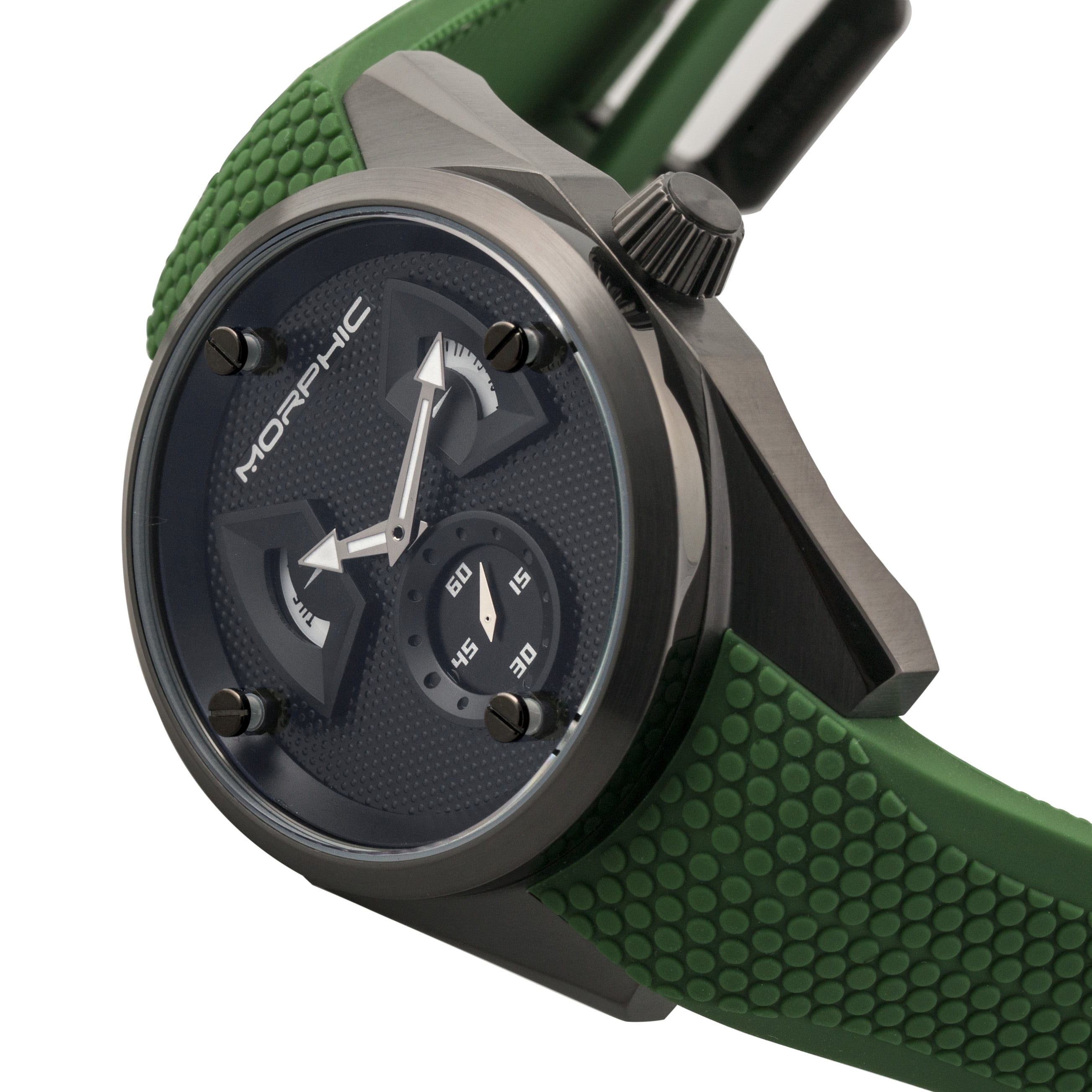 Morphic MPH3408 44 mm M34 Series Mens Watch with Day Date Black Green Walmart