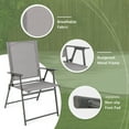 thumbnail image 4 of Gymax 2PCS Folding Portable Dining Chairs Metal Frame Armrests Outdoor Patio Grey, 4 of 4