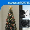 thumbnail image 4 of Dextrus 6FT Pre-lit Pencil Artificial Christmas Tree, Holiday Slim Christmas Tree with 700 Branch Tips & 200 Lights, Remote Control,11 Modes, Black, 4 of 9