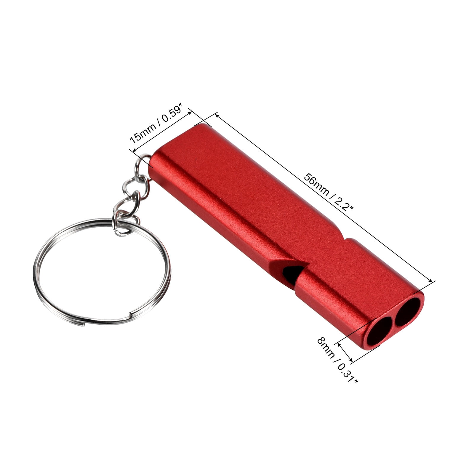 Unique Bargains Survival Whistle Double Tubes Whistles Super Loud for Outdoor Red