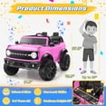 thumbnail image 7 of 24V Ride On Toys for Big Kids 2 Seat, Licensed Ford Bronco Base Powered Ride On Cars with Remote Control, 4 Wheel Spring Suspension, Lights, Bluetooth, Kids Electric Car for Boys Girls Age 3-8, Pink, 7 of 7