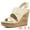 Beige, variant on Women's Wood Wedges Platform Slingback Sandals Black 6