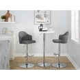 thumbnail image 2 of LumiSource Chrome Metal, Grey Fabric Ahoy Adjustable Barstool - Set of 2, 2 of 6