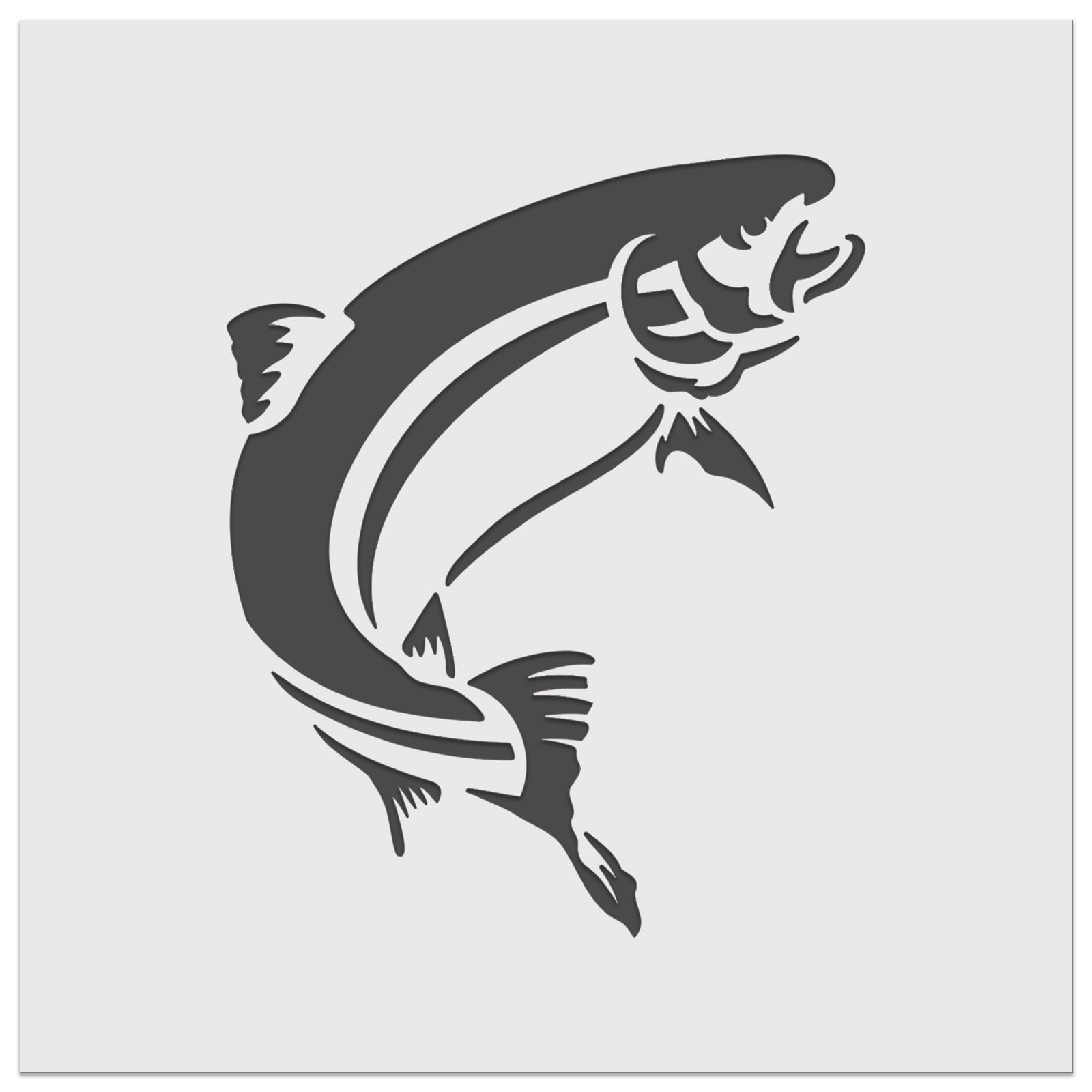 Jumping Rainbow Trout Fish DIY Cookie Wall Craft Stencil - 9.0 Inch