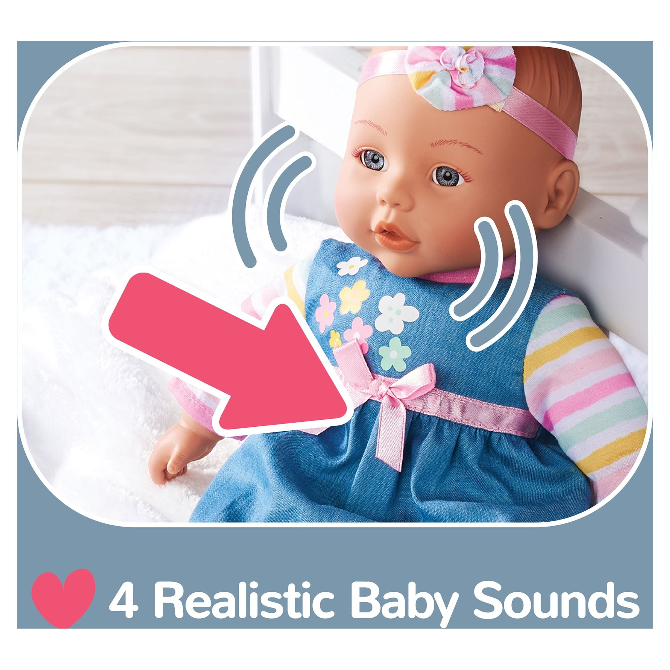 My Sweet Love Snuggle & Feed Time 12.5-Inch Baby Doll with Blue Outfit