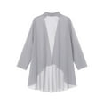 thumbnail image 2 of CHICTRY Women Chiffon Long Sleeve Cardigan Open Front Casual Shrug Bride's Mother Formal Coat Grey 3XL, 2 of 5