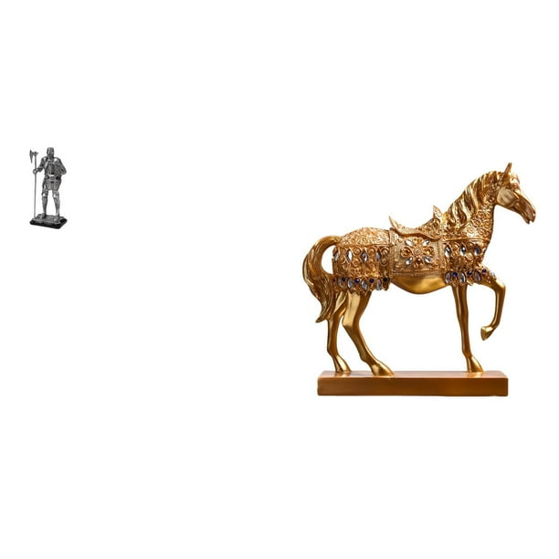Figura de escritorio,Estatua de caballero,arte,artesanía,coleccionable,escritorio,oficina,Figura decorativa,pieza de arte,decoración del hogar,Estatuas de caballos,Estatuas de caballos Figura