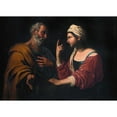 thumbnail image 2 of Antiveduto Gramatica 18x14 Gold Ornate Wood Frame and Double Matted Museum Art Print Titled - The Denial of Saint Peter, 2 of 4