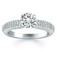 thumbnail image 1 of 14k White Gold Triple Row Pave Diamond Engmt Ring Size 8 Width 3.2 mm, 1 of 4