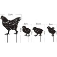 thumbnail image 5 of Juego de 4 decoración de jardín al aire libre de metal, patio de pollos, estatuas de metal para jardín, decoración de jardín, camino de césped, jardín en la acera, estilo retro europeo., 5 of 5