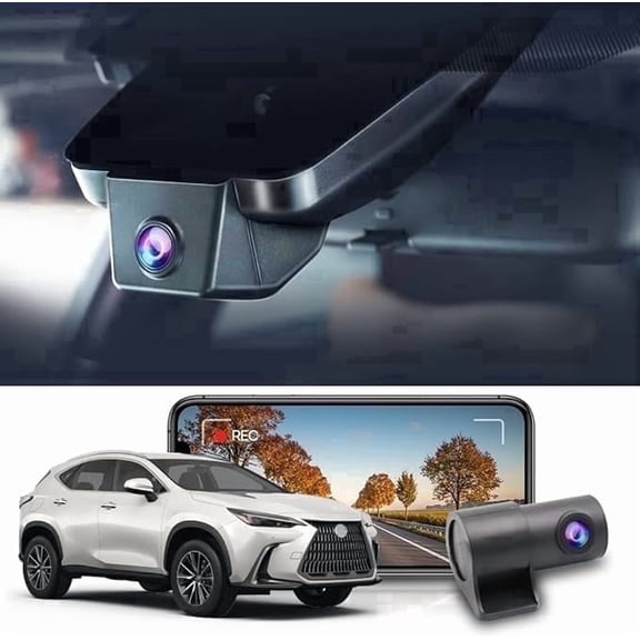 Fitcamx Dual Dash Cam Front & Rear for 2022-2026 Lexus NX (Model B), OEM 4K 1080P WiFi, Night Vision, G-Sensor, 128GB