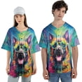 thumbnail image 4 of Hippie Belgian Malinois Portrait oil painting Watercolor Tie-dye Vintage All Over Print 3D Baseball Shirt Sheepdog Dog Lover Gifts Softball Sport - 00015, 4 of 6