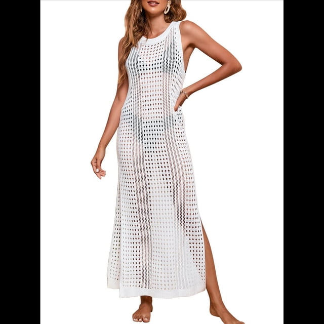 Traje de Baño de Verano para Mujer, Informal, Transparente, de de Crochet L