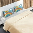thumbnail image 5 of Yayeee Pillowcase King Size Set of 2 Satin Wrinkle Resistant Pillow Case, Rainbow with Stars, 5 of 7