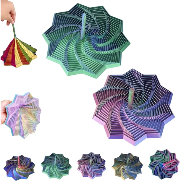 Étoile sensorielle imprimée et extensible – Jouet anti-stress 3D avec poignée – Étoile sensorielle fractale anti-stress (Verte 12 Étoile sensorielle imprimée et extensible – Jouet anti-stress 3D avec poignée – Étoile sensorielle fractale anti-stress (Verte 12