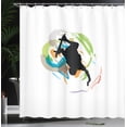 thumbnail image 4 of Ambesonne Youth Shower Curtain, Skating Teen Tumble, 69"Wx70"L, Multicolor, 4 of 5