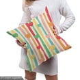 thumbnail image 5 of Ambesonne Colorful Fabric by the Yard Upholstery, Hearts on Stripes, 1 Yard, Multicolor, 5 of 5