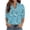 Light Blue, variant on OIOLOYJM Polo Shirts for Women 2026 Floral Print 3/4 Sleeve V Neck Golf Shirts Spring Lapel Collared Hiking Loose Fit T Shirts Fashion Business Pullover Tops Sky Blue L