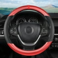 thumbnail image 4 of Carbon Fiber Steering Wheel Cover, Universal 15 Inch Breathable Anti Slip, Leather and Carbon Fiber, Truck SUV, Automotive Steering Wheel Covers, 4 of 10