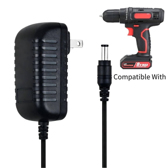 K-MAINS AC Adapter Charger Compatible With Hyper Tough AQ75072G AQ75046G 8V Cordless Drill PSU