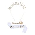 thumbnail image 1 of Conjunto de banda para baby shower, diadema, broche, decoración acogedora para fiestas, banda para baby shower Oro blanco, 1 of 9