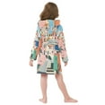 thumbnail image 7 of FORMRS Niños Bathrobe Unisex Hooded Robe Soft Plush Pajamas Sleepwear, Size 2-3T, Art City, 7 of 7