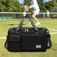 thumbnail image 3 of Bolso deportivo impermeable con compartimento para zapatos y bolsillo para artículos húmedos. Negro, 3 of 9