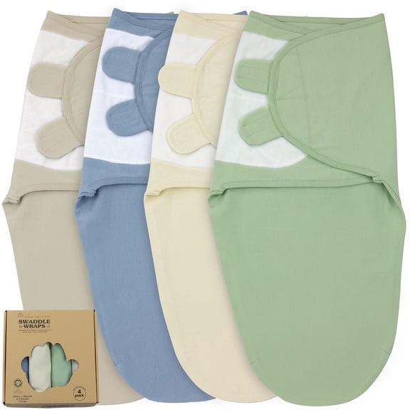 4-Pack Organic Cotton Baby Swaddle Blanket Set – Soft Breathable Receiving Blankets for Newborn Boys & Girls