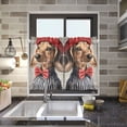 thumbnail image 4 of Yayeee Kitchen Curtains Tier Pair Light Filtering 27"x24" Rod Pocket Short Cafe Window Panel, Gray Dog Artist, 4 of 7