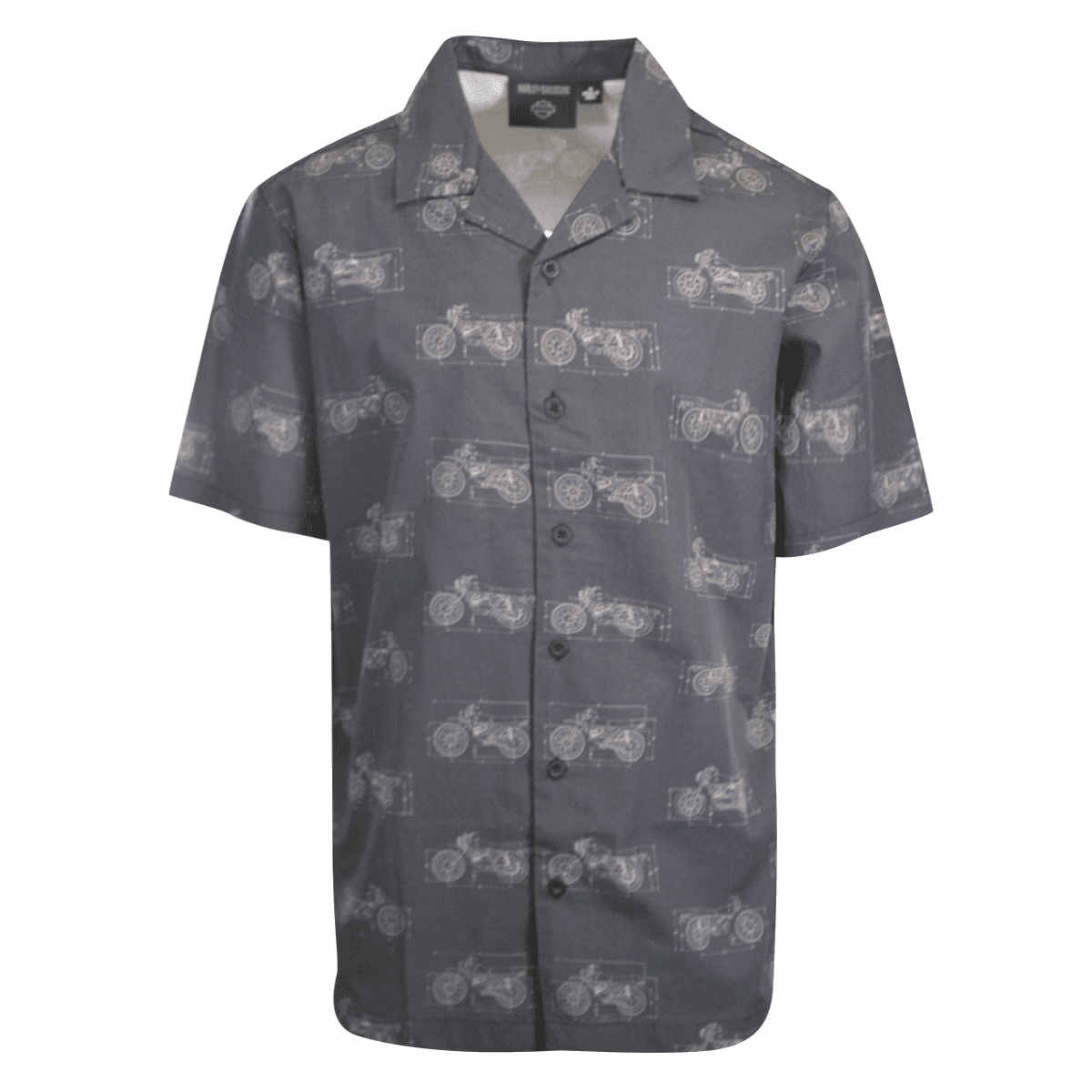 Harley-Davidson Men's Shirt Dark Grey Fueled Allover Custom Print S/S (S61)