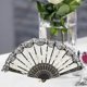 thumbnail image 5 of Abanico Europeo Mano Encaje Rosa Flor Dorado Abanico Plegable Fiesta De Baile Fanblack, 5 of 7