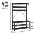 thumbnail image 4 of EDTara Industrial Coat Rack Shoe Bench 72" Hall Tree Shoe Rack for Entryway Large Storage Shelf and Removable Hooks Metal Frame, 4 of 9