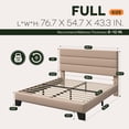 thumbnail image 7 of Einfach Full Bed Frame, Platform Bed Frame with Panel Upholstered Fabric Headboard, Beige, 7 of 7