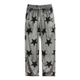 thumbnail image 2 of Qiylii Women Casual Straight Trousers Stars Print Drawstring Elastic Waist Long Pants Baggy Sweatpants Streetwear, 2 of 5