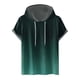 thumbnail image 1 of Mens Casual Shorts Digital Gradación Impresión Pullover Fitness Deportes Camiseta con Capucha, Blusa de Cuello Redondo de Poliéster para Al Aire Libre, Diario Y Todo, 1 of 4