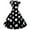 Black, variant on ALLLIST Crew Neck Womens Dresses A Line Vintage Skater Dress Polka Dot Purple Short Sleeve Party Teens Dress