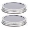 thumbnail image 1 of KAKOWELY canning jars wide mouth 2pcs Wide Mouth Mason Jar Lids Stainless Steel and Silicone Canning Jar Lids Leak Proof Mason Jar Drinking Lids Wide Mouth Canning Lids for Mason Jars, 1 of 5