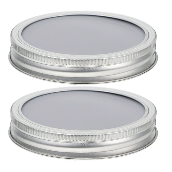 KAKOWELY canning jars wide mouth 2pcs Wide Mouth Mason Jar Lids Stainless Steel and Silicone Canning Jar Lids Leak Proof Mason Jar Drinking Lids Wide Mouth Canning Lids for Mason Jars