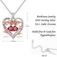 thumbnail image 7 of Iefil August October Birthstone Necklace Birthday Gifts for Mom Grandma, Anniversary Birthday Gift for Her Birthstone Jewelry Peridot Necklace Pink Sapphire Necklaces, 7 of 7