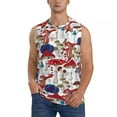 thumbnail image 2 of Goofa Colorful Mushrooms (2) Printed Men's Sleeveless T-Shirt - Athletic Gym Workout Tank Top for Men - Moisture-Wicking, UPF 30+ Quick-Dry Muscle Tee-X-Large, 2 of 8