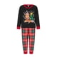 thumbnail image 2 of Pijamas navideños familiares a juego, pelele para bebé/camiseta de manga larga con estampado de árbol de Navidad y ciervos y pantalón a cuadros., 2 of 10