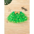 thumbnail image 5 of Newborn Infant Baby Girls Summer Clothes Set Easter St. Patrick's Day Letters Print Short Sleeve Romper with Dots Tulle Skirt Bowknot Headband 3pcs(0-18 Month), 5 of 9